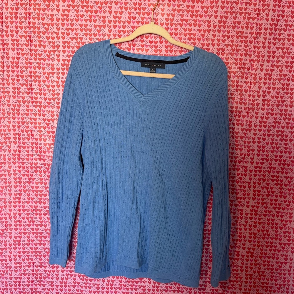 Blue V-Neck Sweater